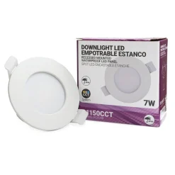 Downlight LED estanco empotrable CCT - 7W - IP44 - Corte Ø 68-75mm