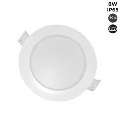 Downlight LED estanco empotrable - IP65 - 8W - Corte Ø 80-95mm