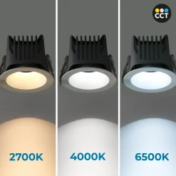 Downlight LED exterior 12W - CCT - Chip OSRAM - Driver PHILIPS - Corte Ø 75mm - IP54