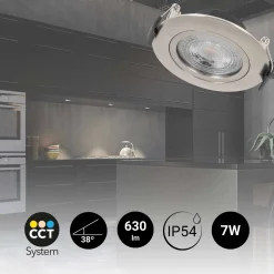 Downlight LED exterior - 7W - CCT - 630lm - Corte Ø 70mm - IP54