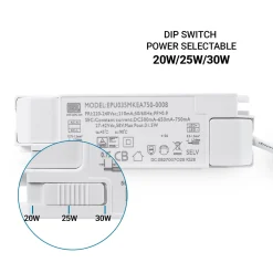 Downlight LED IP44 potencia ajustable 20W/25W/30W - CCT - 100lm/W - Corte Ø 200mm