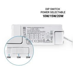 Downlight LED IP44 potencia ajustable 10W/15W/20W - CCT - 100lm/W - Corte Ø 150mm