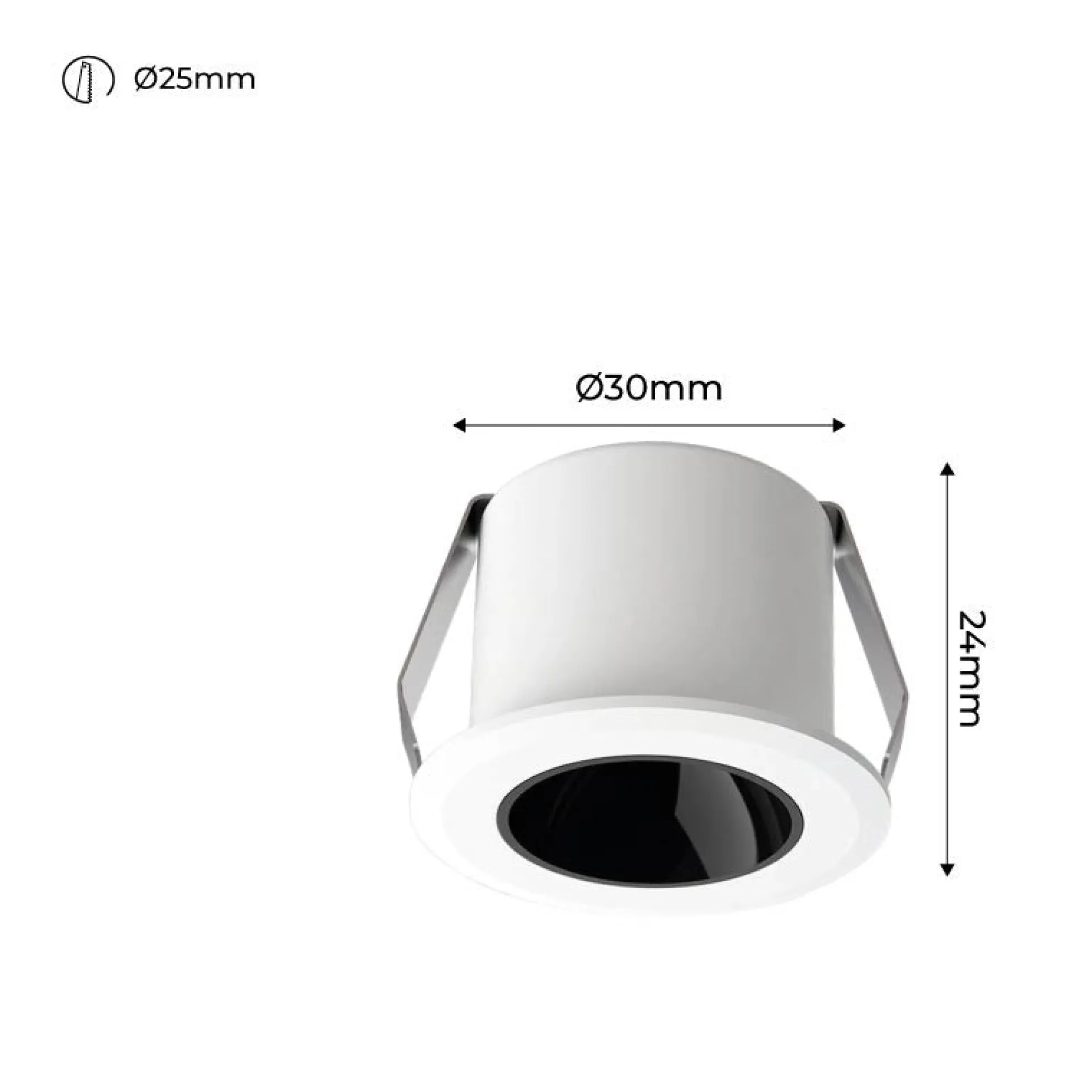 Downlight LED Mini 2W - Chip OSRAM - Bajo UGR - CRI 90 - Ø 30mm