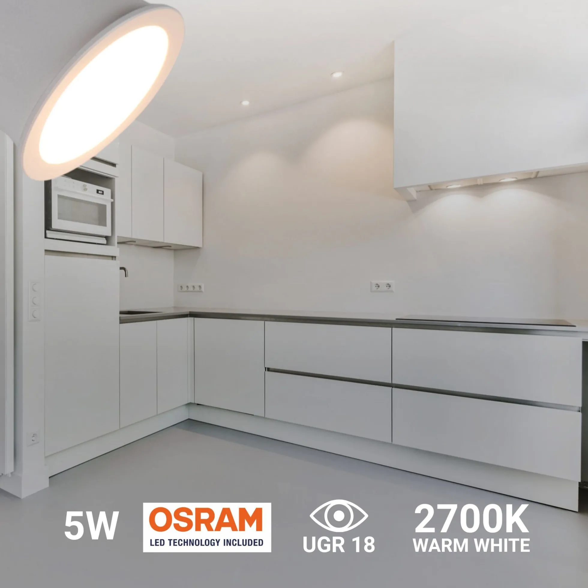 Downlight LED Mini 5W - Chip OSRAM - Bajo UGR - Ø 34mm