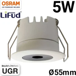 Downlight LED Mini 5W - Chip OSRAM - Bajo UGR - CRI 90 - Ø 55mm