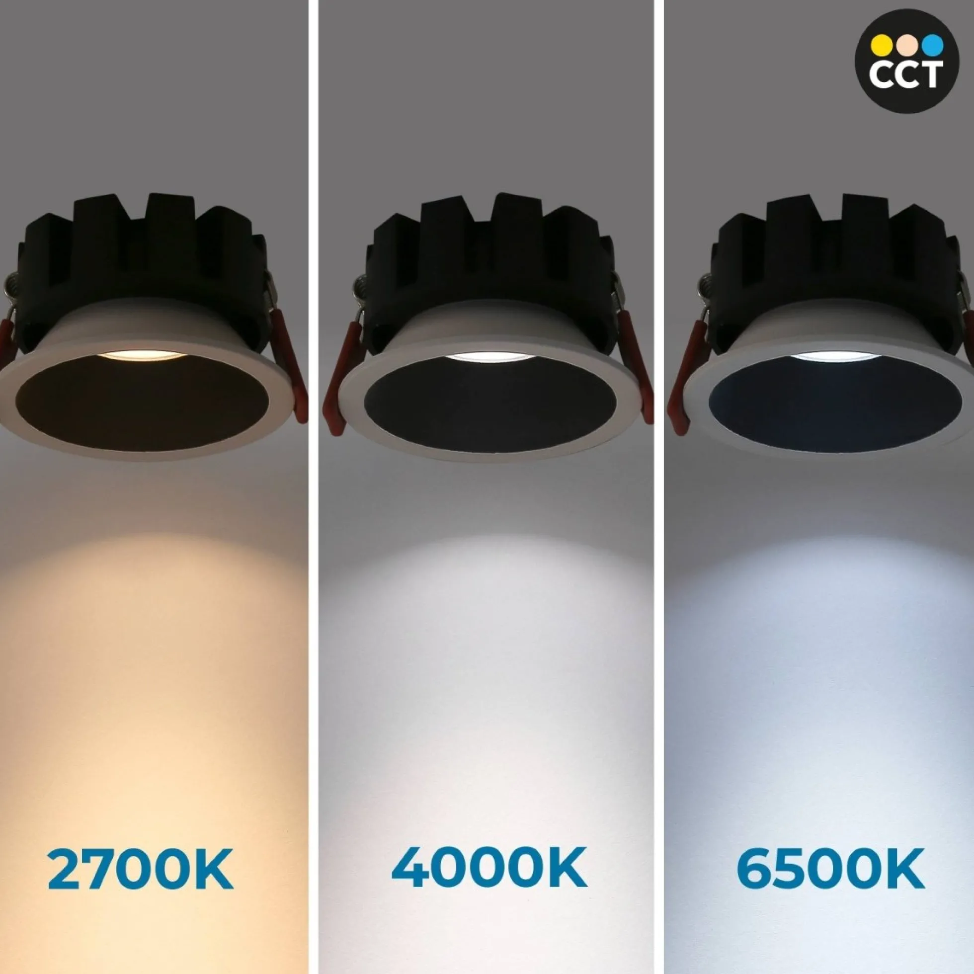 Downlight LED - 8W - CCT - Chip OSRAM - Corte Ø 75mm
