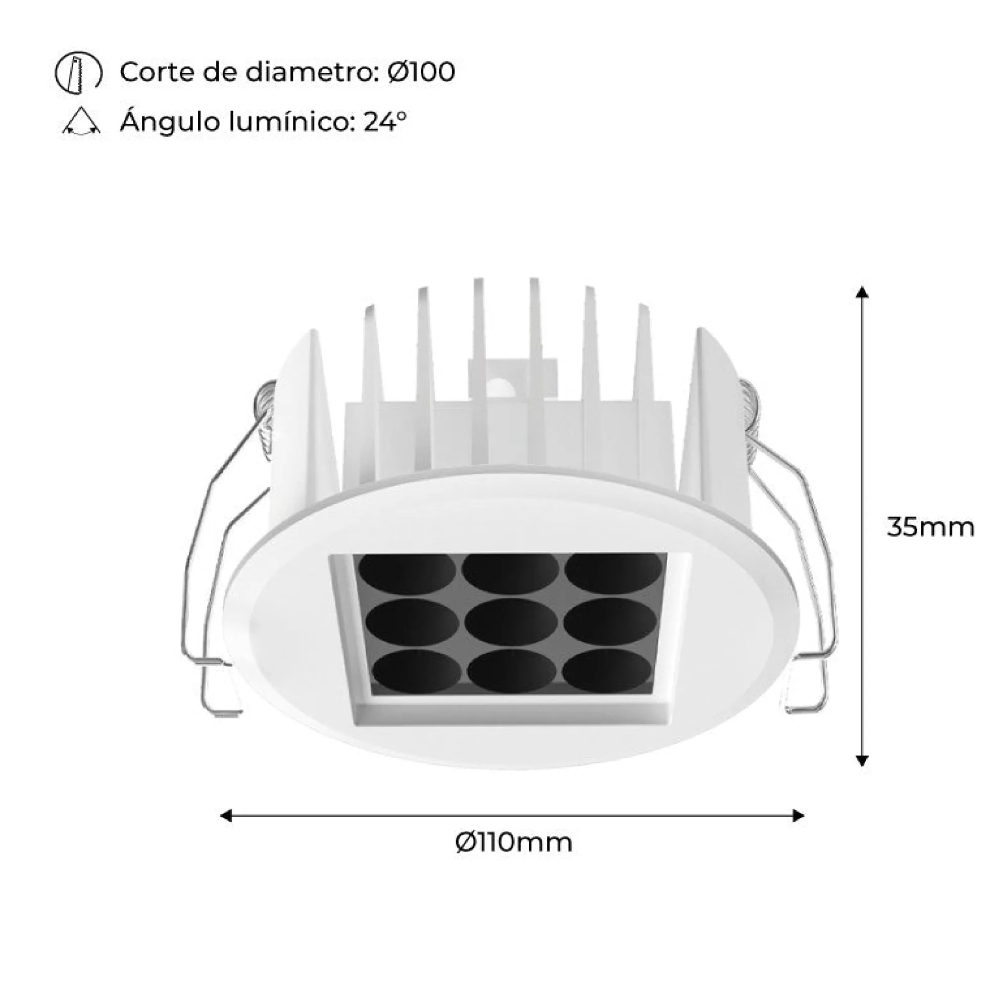 Downlight Led 10W 24º UGR18 Chip Osram