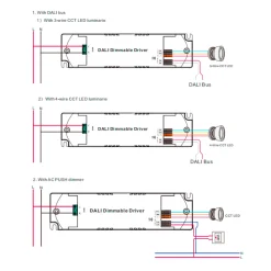 Driver regulable DALI DT8 CCT 220-240V - Salida 6-42V DC - 100-700mA - 15W