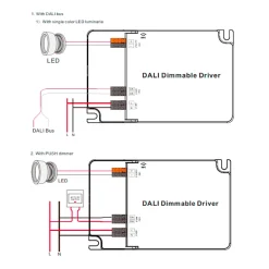 Driver regulable DALI DT6 monocolor 220-240V - Salida 6-58V DC - 500-1500mA - 65W
