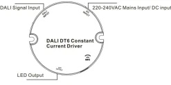Driver regulable DALI DT6 NFC monocolor 220-240V - Salida 10-42V DC - 100-500mA - 10W