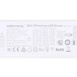 Driver regulable DALI + 1/0-10V + PUSH - 9-42V DC - 58W - Multicorriente (700-1400mA)