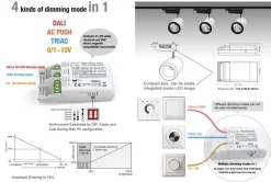 Driver regulable TRIAC DALI PUSH 0/1-10V 6-42V 10W multicorriente (200-350mA)