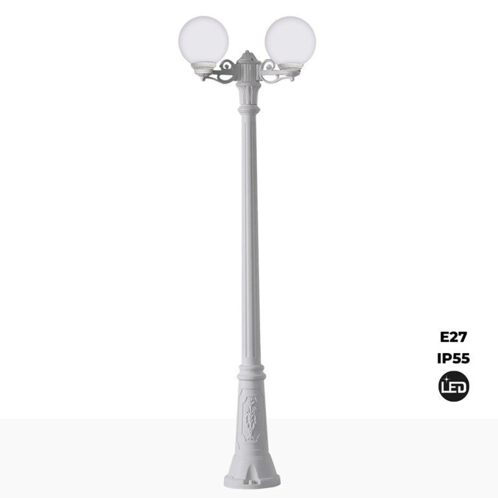 Farola doble LED exterior FUMAGALLI "GIGI BISSO GLOBE" 2xE27