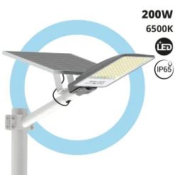 Farola solar con panel y mando a distancia - 200W - 6500K - IP65