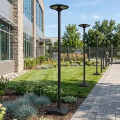 Farola Solar LED 150W con Base Rellenable de Agua o Arena | 6500K IP54 · Mando y Sensor PIR