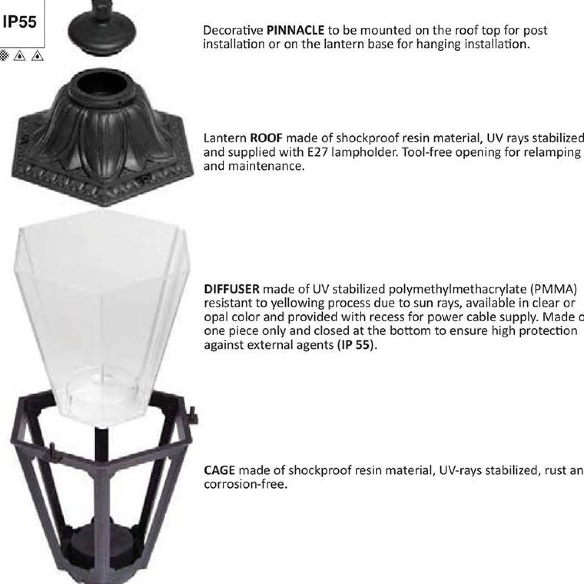 Farol de pie FUMAGALLI MIKROLOT/ANNA E27 IP55 Transparente
