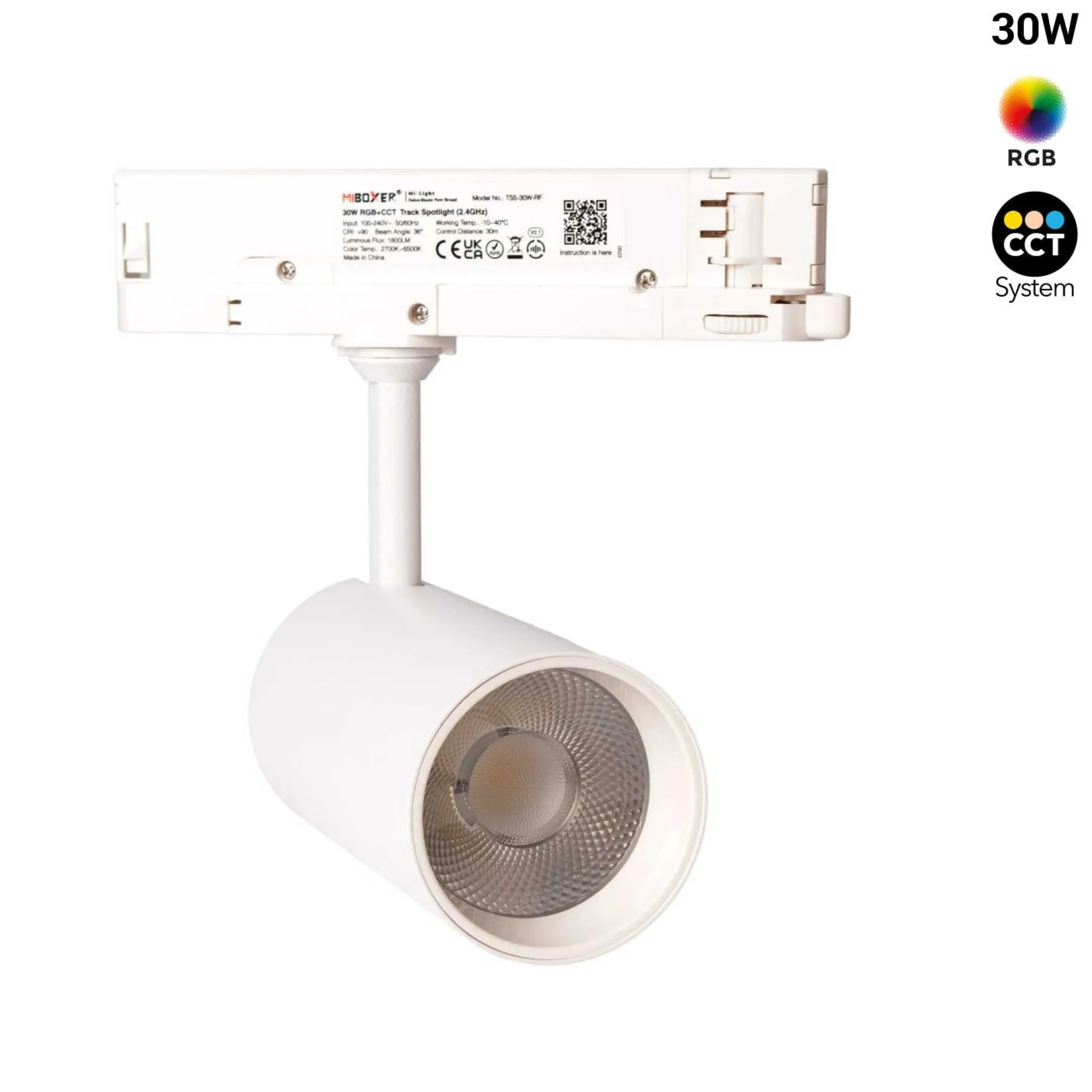 Foco carril trifásico LED RGB + CCT - 30W - Mi Light