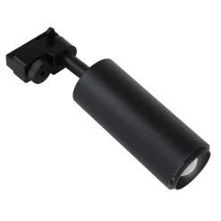 Foco de carril monofásico con ángulo lumínico ajustable y articulado de 8W zoom