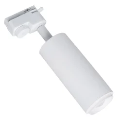 Foco de carril monofásico con ángulo lumínico ajustable y articulado de 8W zoom