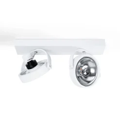 Foco de techo doble orientable "IRIS" + 2 bombillas AR111 GU10
