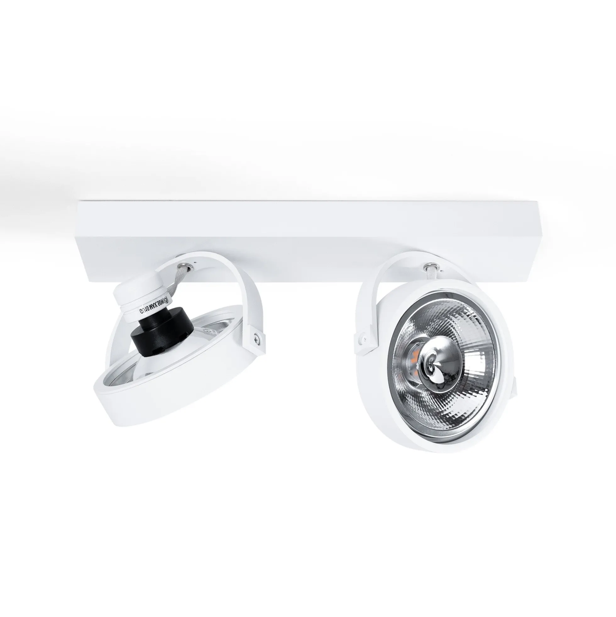 Foco de techo doble orientable "IRIS" + 2 bombillas AR111 GU10