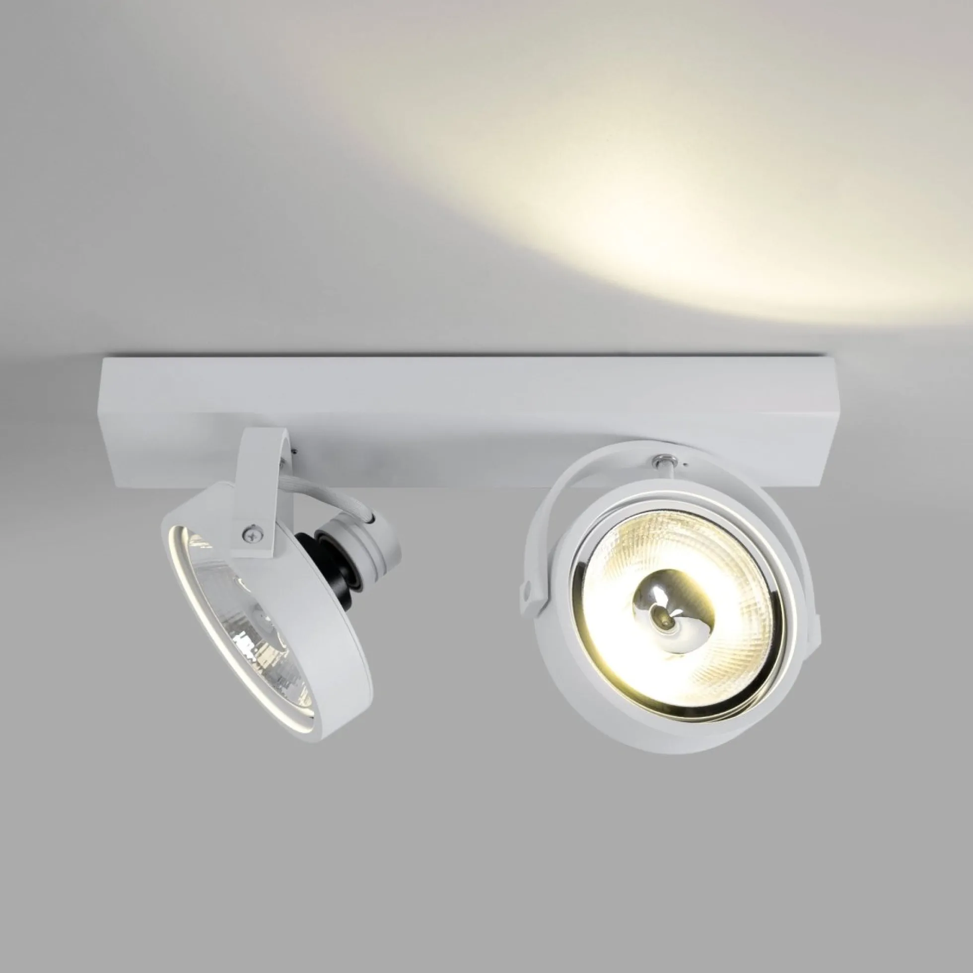 Foco de techo doble orientable "IRIS" + 2 bombillas AR111 GU10