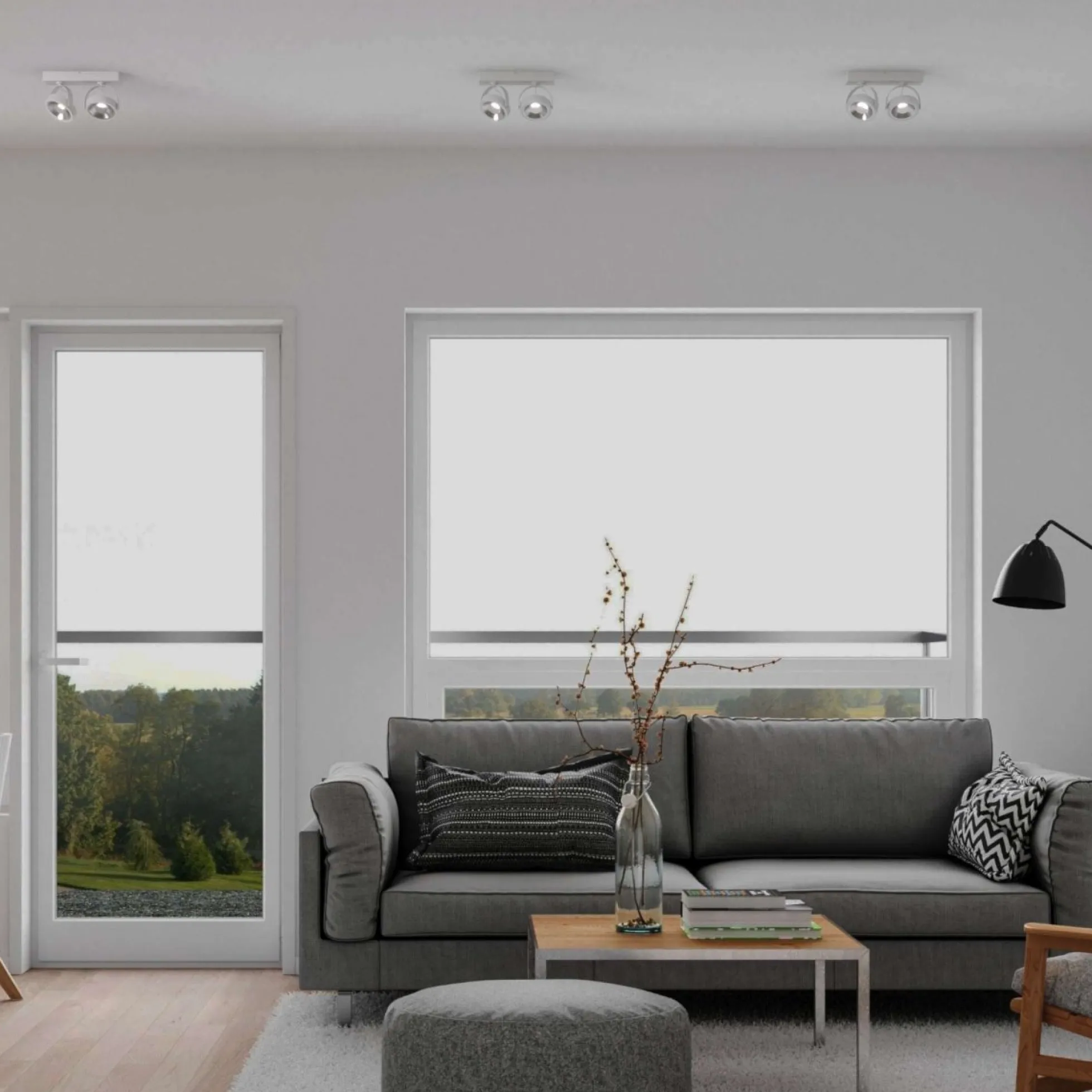 Foco de techo doble orientable "IRIS" + 2 bombillas AR111 GU10