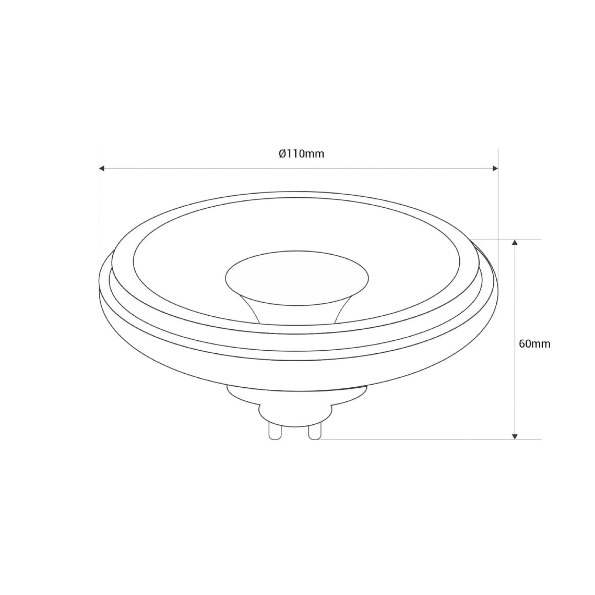 Foco de techo doble orientable "IRIS" + 2 bombillas AR111 GU10
