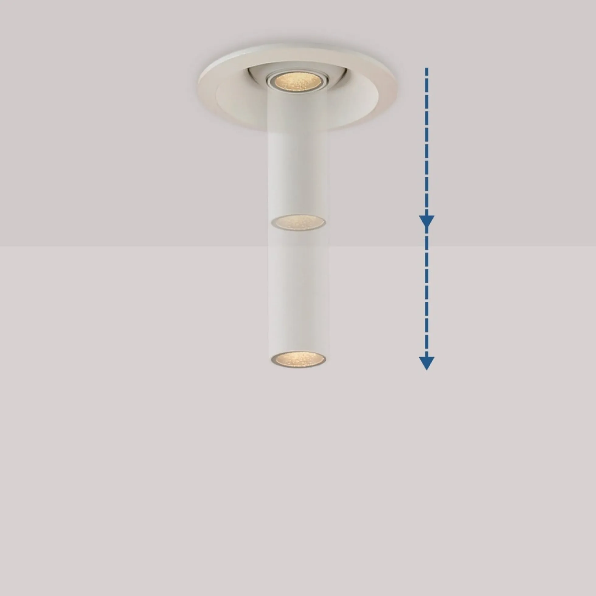 Foco de techo LED empotrable 3W - Extensible 120mm - Orientable - Chip OSRAM - 2700K