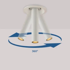 Foco de techo LED empotrable 3W - Extensible 300mm - Orientable - Chip OSRAM - 2700K