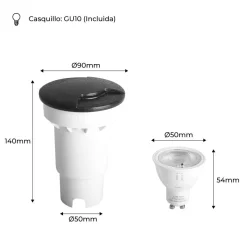 Foco empotrable en suelo LED FUMAGALLI CECI 90 2L GU10 3.5W