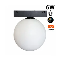 Foco LED "BALL" para carril magnetico 6W - 10mm - CCT + SMART - 48V