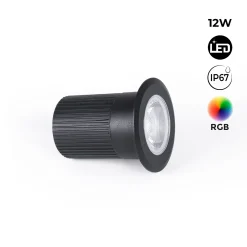 Foco LED empotrable en suelo - RGB - 12W - IP67 - 12VDC