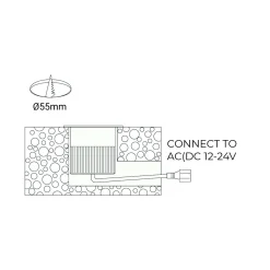 Foco LED empotrable en suelo - RGB - 12W - IP67 - 12VDC