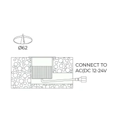 Foco LED empotrable en suelo - 10W - IP67 - Blanco Cálido