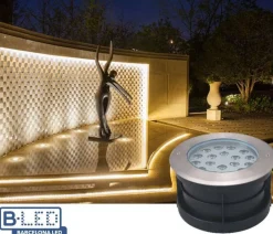 Foco LED Empotrable en suelo 18W 12V-DC IP67 Blanco cálido 3000K