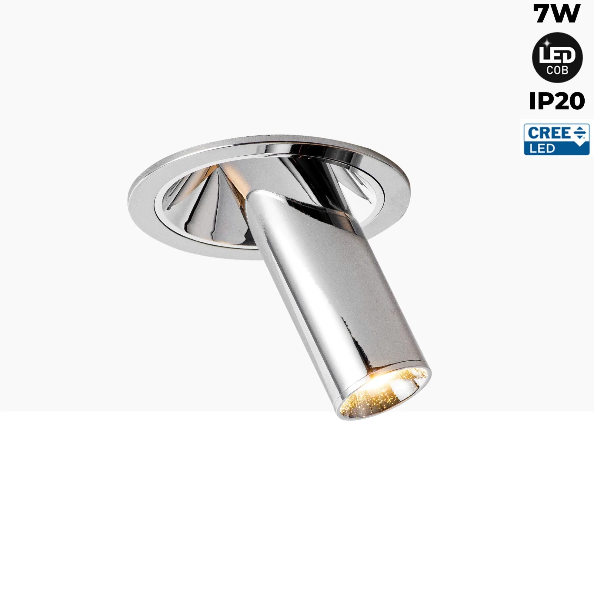 Foco LED empotrable orientable "ALAI" - Zoom - 100mm - 2800K - LED COB - chip Cree - 7W