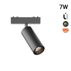 Foco LED orientable para carril magnético - 7W - 26mm - 24° - CCT + SMART - 48V