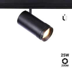 Foco LED para carril magnético con Zoom 10-55º - 48V - 25W