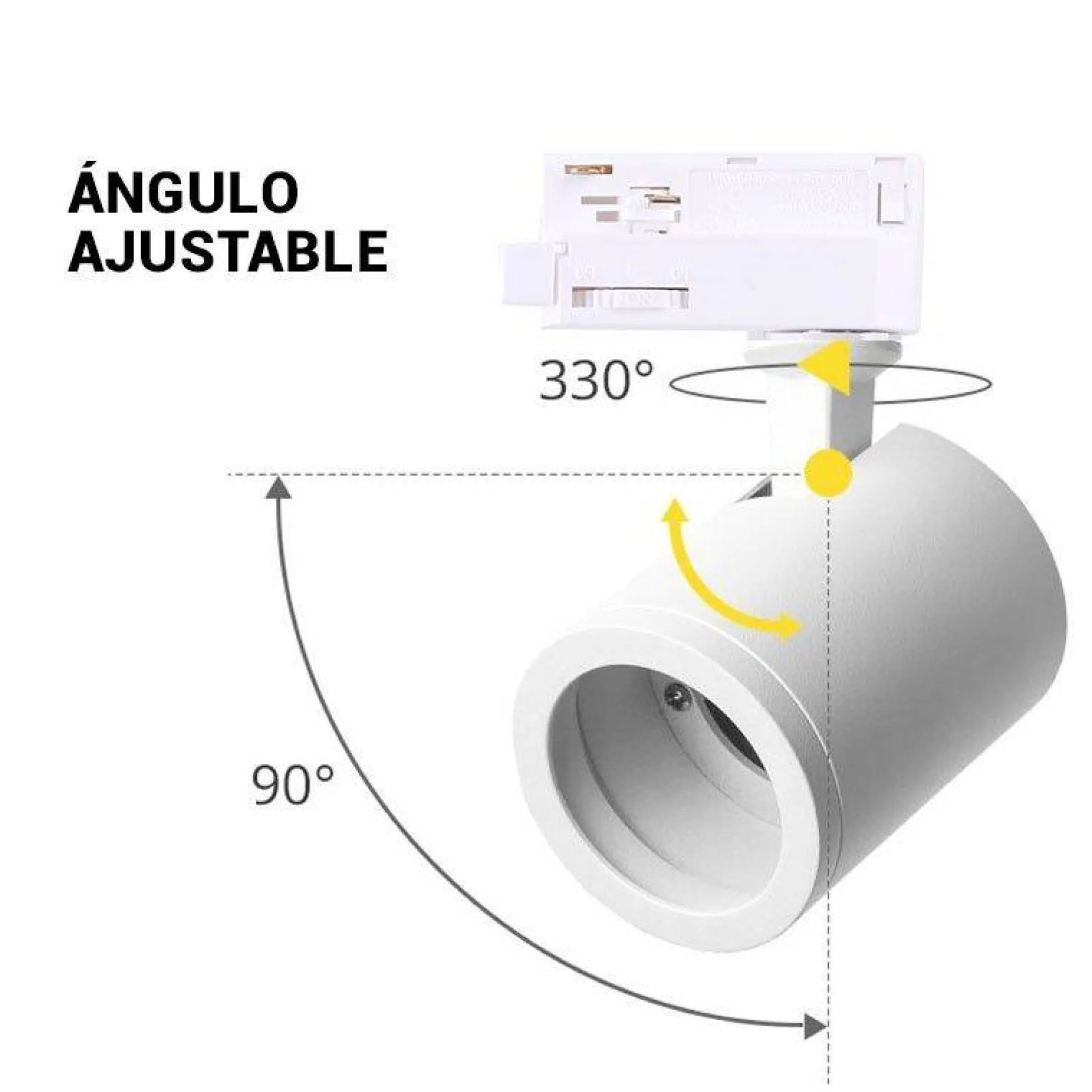Foco LED para Carril Monofásico Orientable GU10
