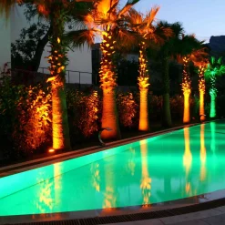 Foco LED para piscina RGB de superficie 12V AC - 24W - Sumergible - Con mando - IP68