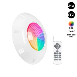 Foco LED sumergible para piscina - 12V AC - 24W - IP68 - Ø295mm