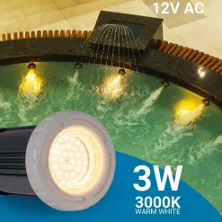 Foco LED sumergible para piscina - 12V AC - 3W - IP68 - Ø94mm