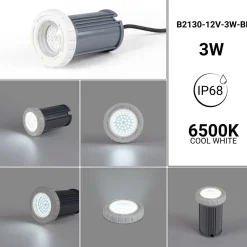 Foco LED sumergible para piscina - 12V AC - 3W - IP68 - Ø94mm