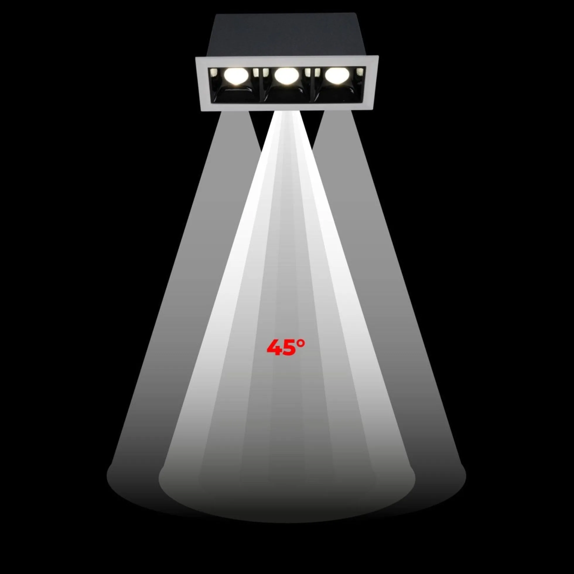Foco lineal LED empotrable triple 6W - UGR18 - CRI90 - Chip OSRAM
