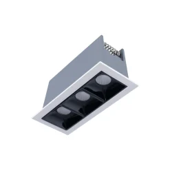 Foco lineal LED empotrable triple 6W - UGR18 - CRI90 - Chip OSRAM