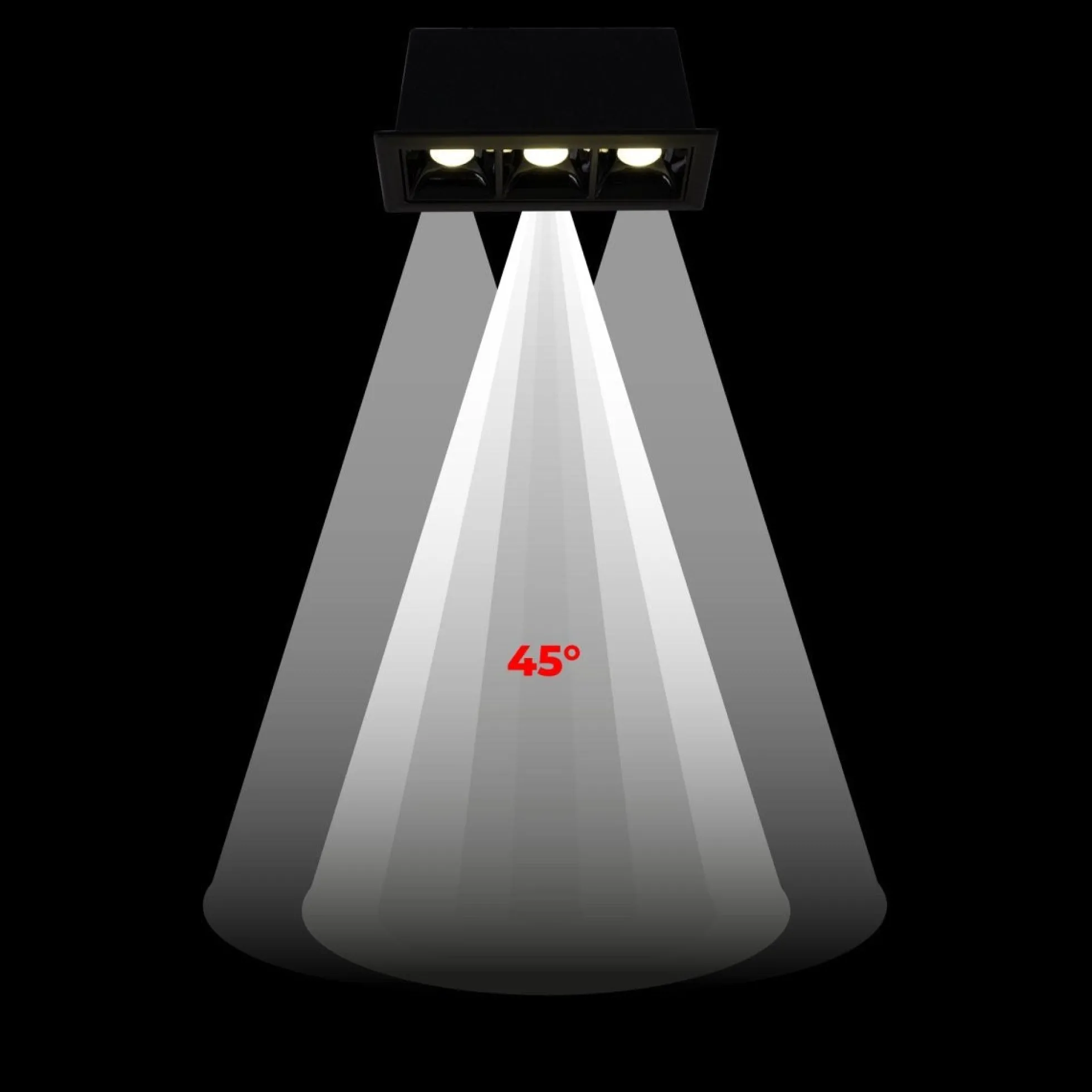 Foco lineal LED empotrable triple 6W - UGR18 - CRI90 - Chip OSRAM
