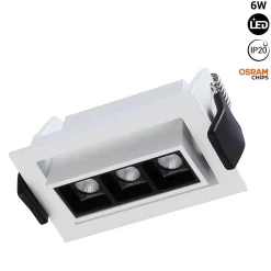 Foco lineal LED empotrable 6W - Orientable - UGR18 - CRI90 - Chip OSRAM - 2800K