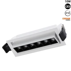 Foco lineal LED empotrable 10W - Orientable - UGR18 - CRI90 - Chip OSRAM - 2800K