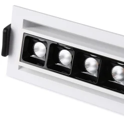Foco lineal LED empotrable 10W - Orientable - UGR18 - CRI90 - Chip OSRAM - 2800K
